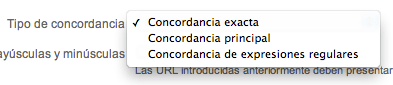 Google Analytics: Tipos de Concordancia de Objetivos